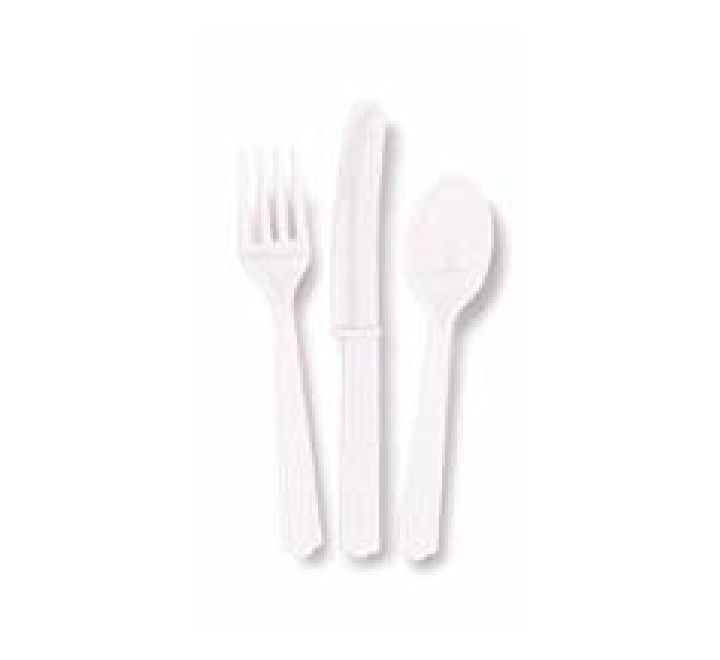 Plastic Cutlery - Bright White